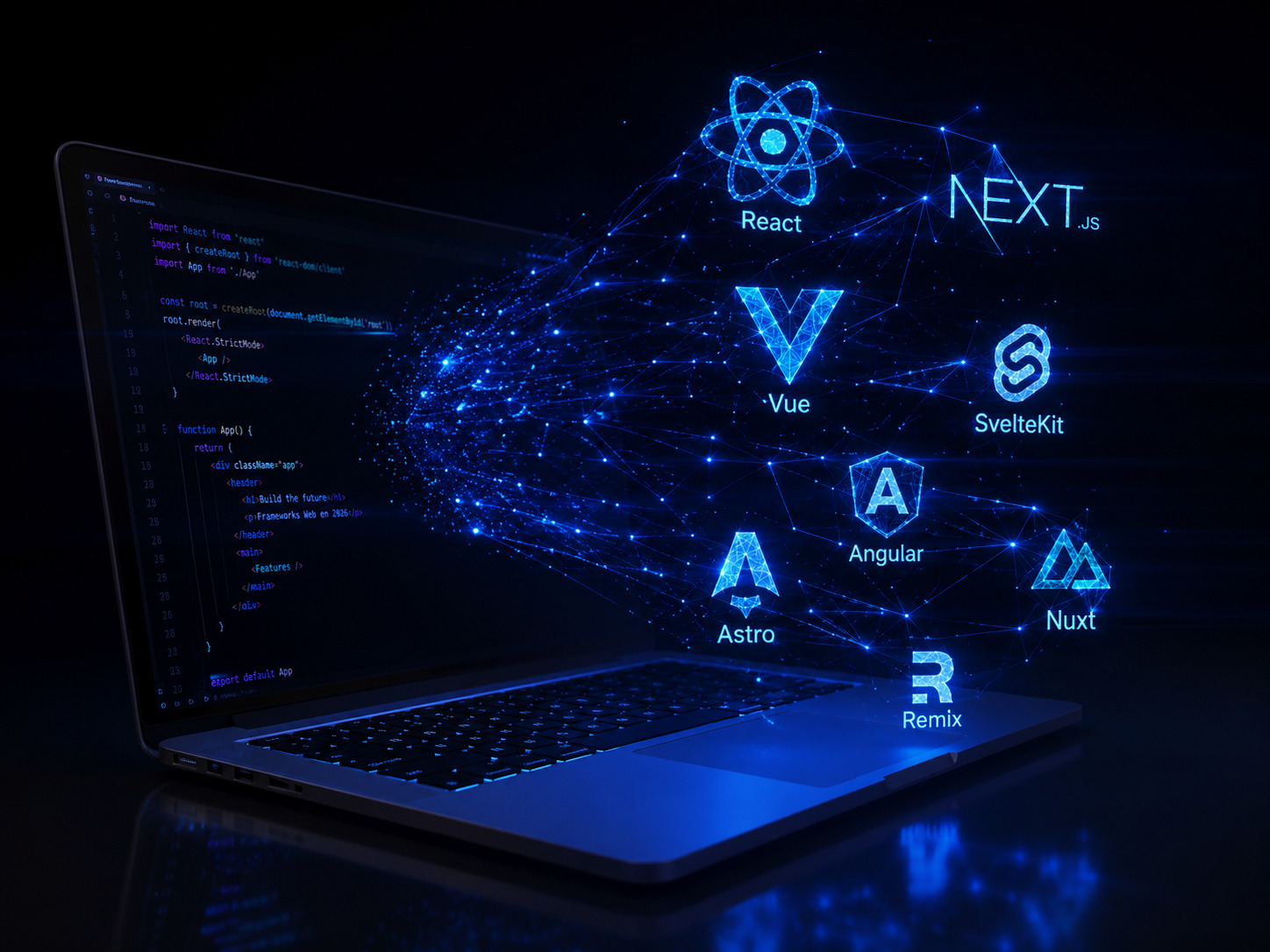 Frameworks web modernos React Vue Astro para desarrollo frontend 2026